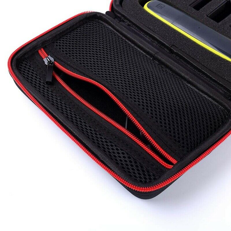Shaver Case Travel Electric Shaver Storage Organizer Carrying Bag (Red Zipp K2W3