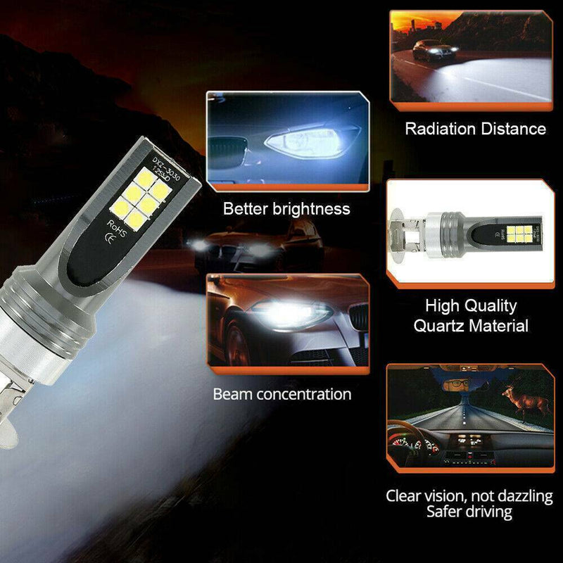 2pack H3 LED Headlight Kits 110W 20000LM FOG Light Bulbs 6000K Driving DRL Lamps