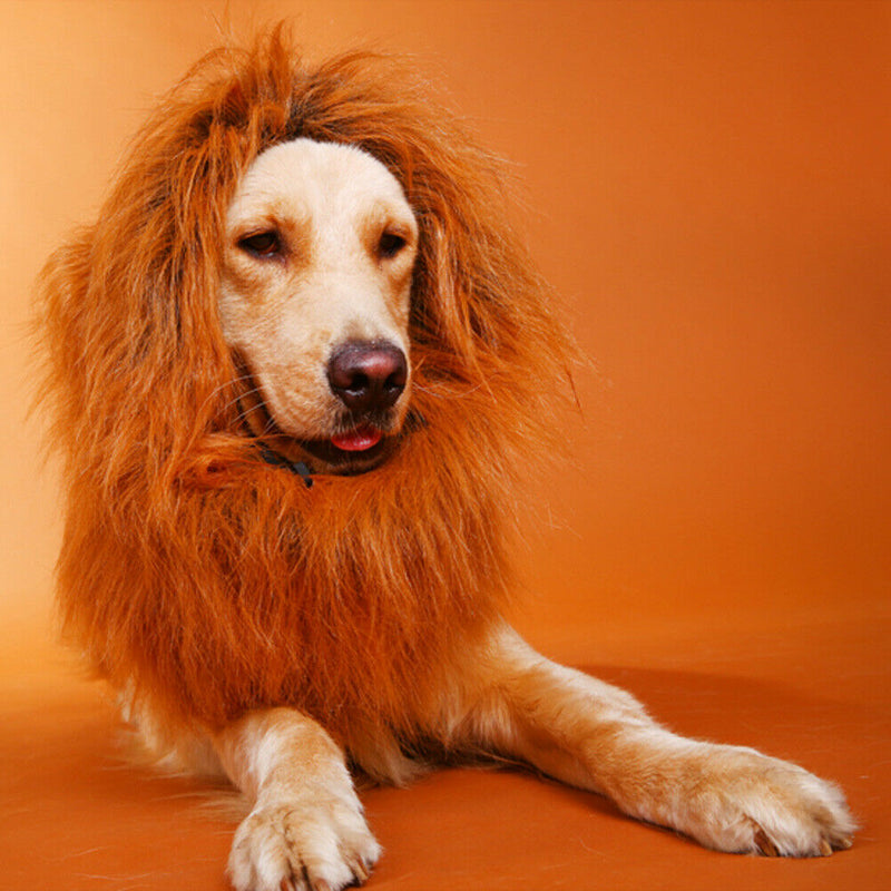 Pet Costume Lion Mane Wig For Dog Halloween Festival Fancy Dress Up