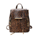 Fashion Leopard Women Backpack Retro PU Leather Shoulder Schoolbag (Yellow) A