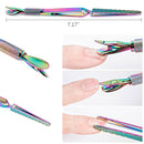 1 Pcs Colorful Stainless Steel Nail Art Pincher Cuticle Pusher False Nail S