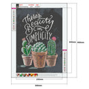 Full Drill Diamond Painting Letters Cross Stitch Home Decor (Cactus Potted)