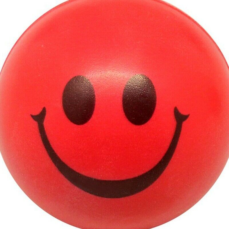 Happy Red Smile Face Bouncy Ball M5Z9