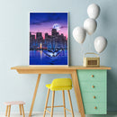 5D DIY Full Round Drill Diamond Painting Night City Cross Stitch Needlework