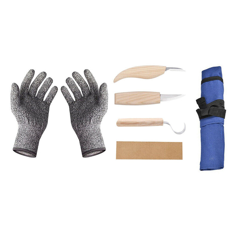 6 in 1 Wood Carving Tools Set for Spoon, Bowl, Kuksa Cup Or General Woodwork -