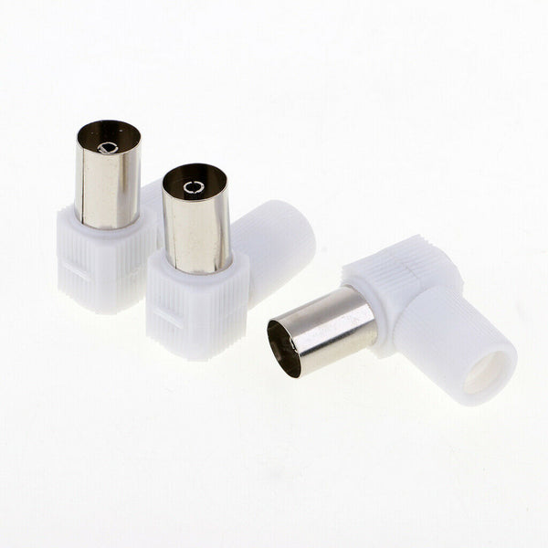 10Pcs Right Angle RF Female Connector Adapter for Coaxial Cable TV Aerial