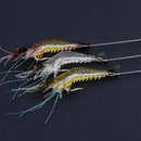 6x Luminous Fishing Lure Bait Artificial Shrimp Lures Soft Plastics Hook 9cm US
