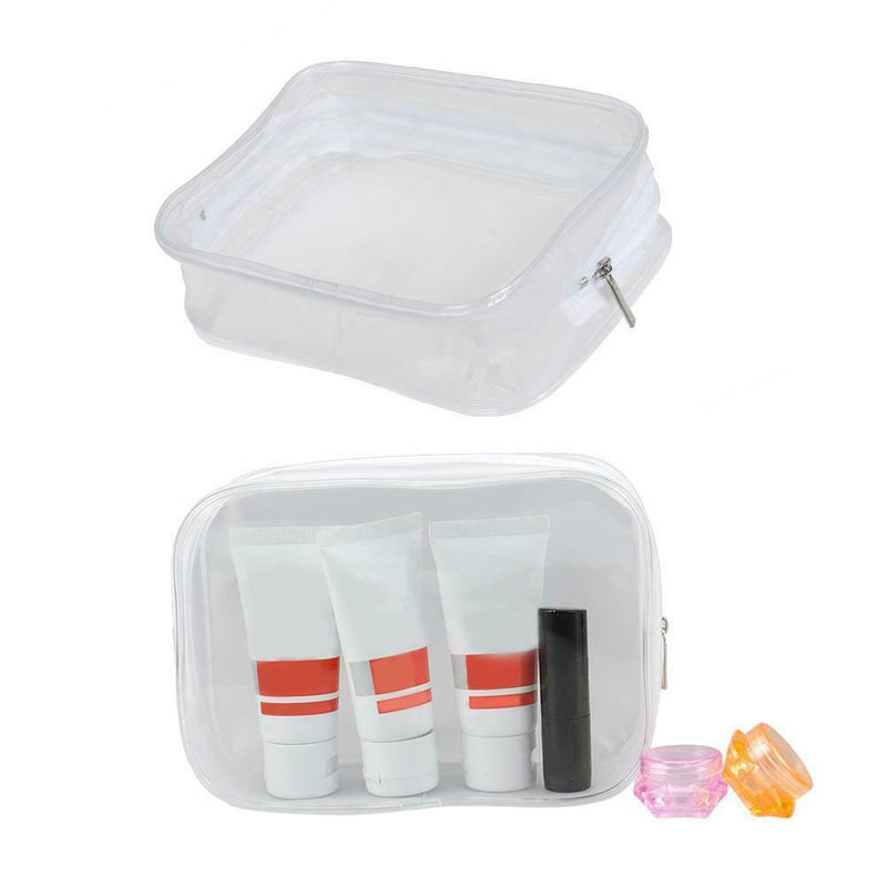 Women Portable PVC Transparent Plastic Waterproof Zipper Cosmetic Bag