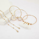 5pcs/set Tassel Shell Bracelet Boho Natural Stone  Bangles Women Jewelry