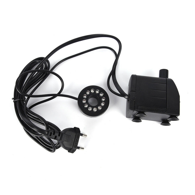 Submersible Fountain Pool Water Pump with 12Color LED Light Fish Tank AquariumOZ
