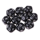 10pcs/Set For TRPG Game   D&D 16 Sided Acrylic Dice Black