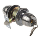 Stainless Steel Round Door Knobs Handle Entrance Passage Lock Entry with Ke