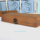Retro Eiffel Tower Pen Pencil Case Holder Stationery Storage Wooden Box Students