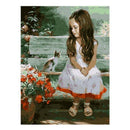 DIY Little Girl Cat Oil Painting By Numbers On Canvas Digital Wall Art Pict