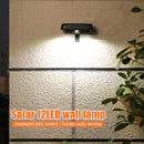 Solar Light PIR Motion Sensor 12LED Street Lamp Lantern Wall Light (Black) A