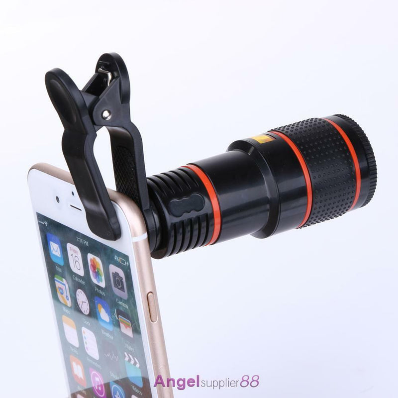 Clip-on 12x Optical Zoom HD Binocle Telescope Camera Lens For Mobile Cell Phone