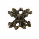 150 pcs Gift Bronze Tone Flower Bead Caps receptacle 8x3mm V4W9