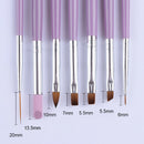 Pro 7x Nail Art UV Gel Painting Drawing Brushes Acrylic Flat Brush Set Kit Tool