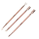 3Pcs Stainless Steel Nail Art Cuticle Pusher Spoon Remover Manicure Clean Tool