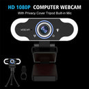 1080P Built-in Mic Game With Privacy Cover Tripod Fill Light HD Webcam Recording