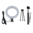 6" Selfie  Light With Extendable Tripod Stand & Flexible Phone Holder For Live