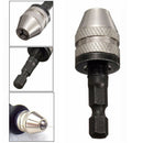 1/4'' Inch Hex Shank Keyless Drill Bit Chuck Adapter Converter Quick Change Tool