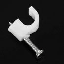 5mm Diameter Cable Wire Clips Fastener w Fixing Nails 100Pcs White Y9O1