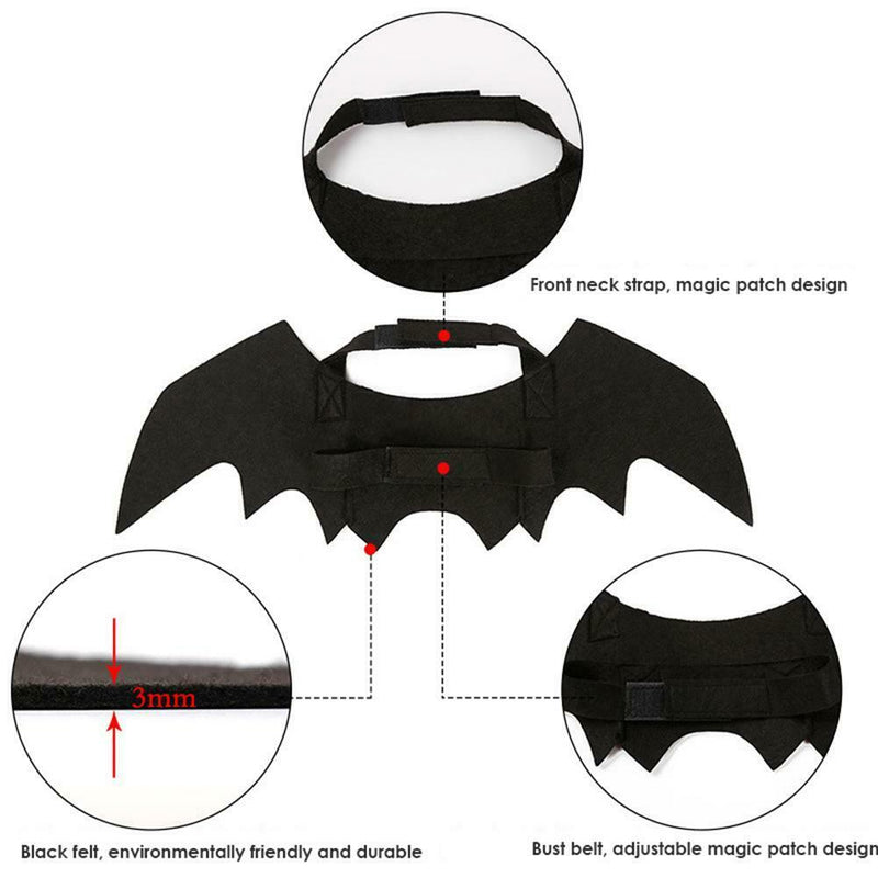Pet Costumes Bat Wings Black Cool Fancy Dress Dog Cat Decoration Adjustable