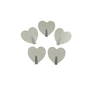 5pcs Self Adhesive Heart Shape Hooks Stainless Steel Coat Towel Rack Holder HK