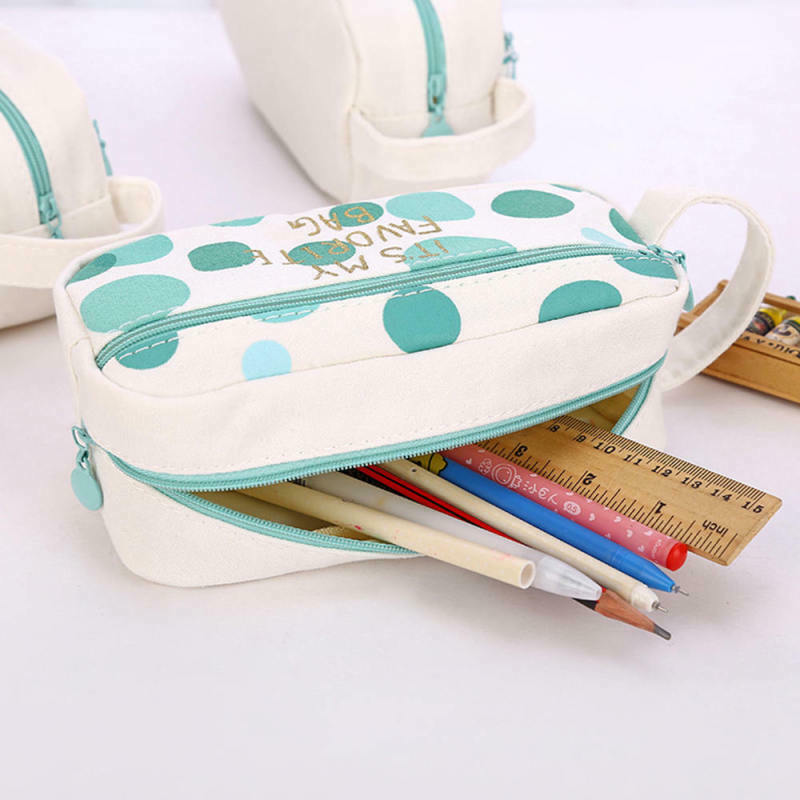 Function School Pencil Case & Bags Large Capacity Canvas Bag Pen Zipper Box