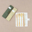 Green Wooden Outdoor Travel Portable Cutlery Set Student Environmental ProteR1X1