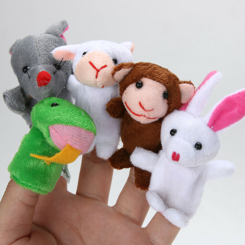 Chinese Zodiac 12 Animals Finger Puppets Plush Toys Kids Baby Play Toys