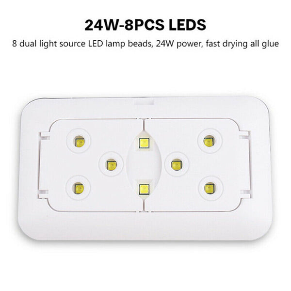 24W Nail Dryer LED UV Lamp Micro USB Gel Varnish Curing Machine For Home UsSEAU