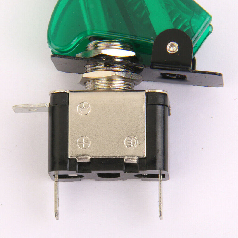 2 Pieces Universal Car 12V 20A Rocker Green+Blue LED Light Toggle 2Pin Switch