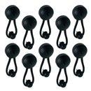 10x Bungee / Shock Cord Fasteners for Outdoors Camping Canvas Covers (Black)