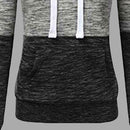 Stitching Women Long Sleeve Hit Color Autumn Leisure Hoodies (Red M) A