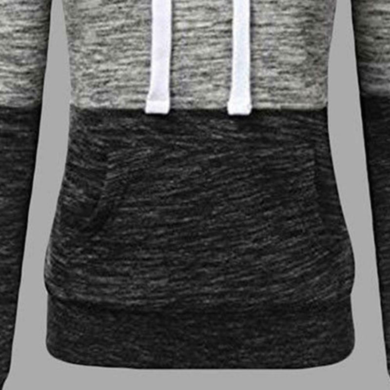 Stitching Women Long Sleeve Hit Color Autumn Leisure Hoodies (Red M) A