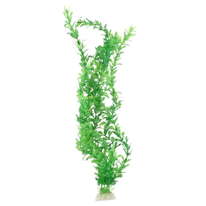 20" Height Aquarium Decorative Green Plastic Simulation Floating Plant Gras M5C6