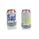 1 Pairs Stubby Bottle Tin Can Cooler Wrap Sleeve Bad Hombre & Nasty Woman