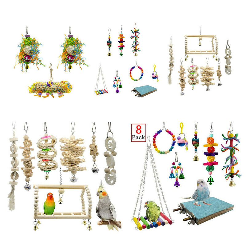 Set Of 18 Birds Parrots Stand Toys Birds Foraging