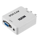 Mini HD AV2VGA Video Converter Box AV RCA CVBS to VGA Video HDTV Adapter