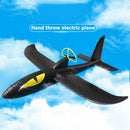 Electric Hand Throwing Glider Plane Park EPP Foam Gliding Aircraft (Black) A