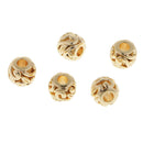 5pcs Golden Brass Ball Round Beads Carved Loose Spacer Beading Craft 7x6mm