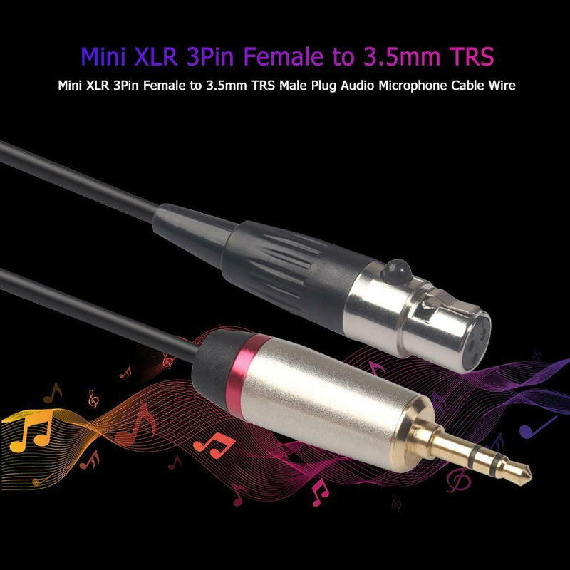 Mini XLR 3Pin Female to 3.5mm TRS Male Plug Audio Microphone Cable (1m)