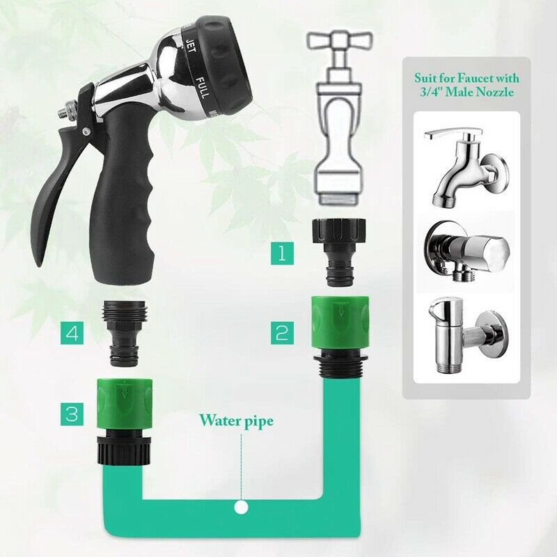 Garden Quick Connect Release Water Hose Fittings Plastic Connectors, Male &