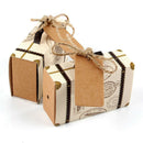 50PCS Wedding Favor Mini Suitcase Gift Box Kraft Sweet Candy Boxes Party Supply