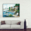 DIY Painting By Number Kit Modern Sea Houses Wall Decor Canvas Coloring Art