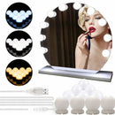 Hollywood Style LED Mirror Light Makeup Mirror USB Cosmetic Make Up Lamp 10 T7M2