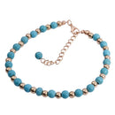 Boho Rhinestone Flower Beads Turquoise Foot Chain Anklet