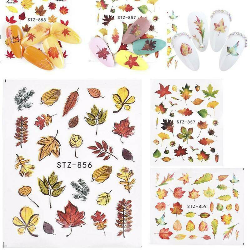 4Sheets Autumn Maple Leaf Nail Art Glitter Snowflake Sequins Spangle Flakes Tips